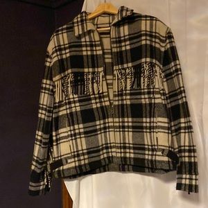 Plaid black and  white Polo Ralph Lauren wool jacket. Worn only one time.